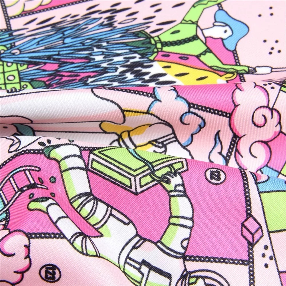 Luxury Designer-Style Silk Scarf 90cm - Picture 3 of 12